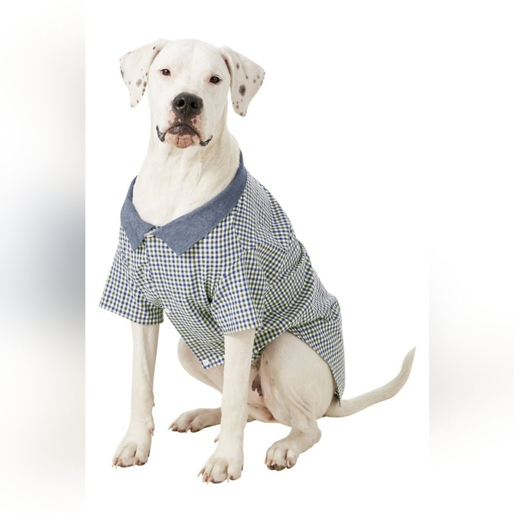 Frisco Chambray Plaid Dog Shirt XXXL